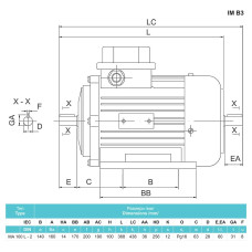 Asynchronous electric motor MA 100L-2 B3