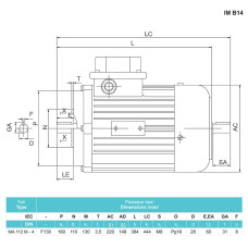 Asynchronous electric motor MA 112M-4